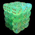 Chessex Borealis Light Green & Gold Luminary 36 x D6 Dice Set