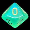 Chessex Borealis Light Green & Gold Luminary D10 Dice