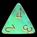 Chessex Borealis Light Green & Gold Luminary D4 Dice