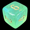 Chessex Borealis Light Green & Gold Luminary D6 Dice