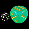 Chessex Borealis Light Green with Gold Luminary BIG 30mm D6 Spot Dice