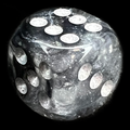 Chessex Borealis Light Smoke & Silver Luminary 16mm D6 Spot Dice