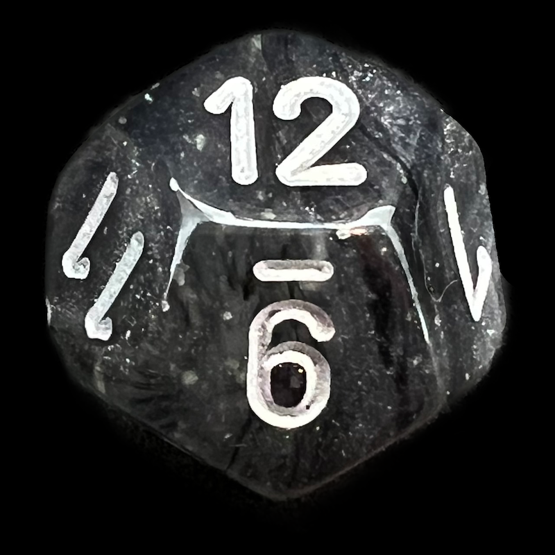 Chessex Borealis Light Smoke & Silver Luminary D12 Dice