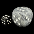 Chessex Borealis Light Smoke & Silver Luminary BIG 30mm D6 Spot Dice