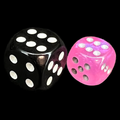 Chessex Borealis Pink & Silver Luminary 12mm D6 Spot Dice