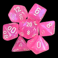 Chessex Borealis Pink &amp; Silver Luminary 7 Dice Polyset