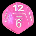 Chessex Borealis Pink & Silver Luminary D12 Dice