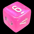 Chessex Borealis Pink & Silver Luminary D6 Dice