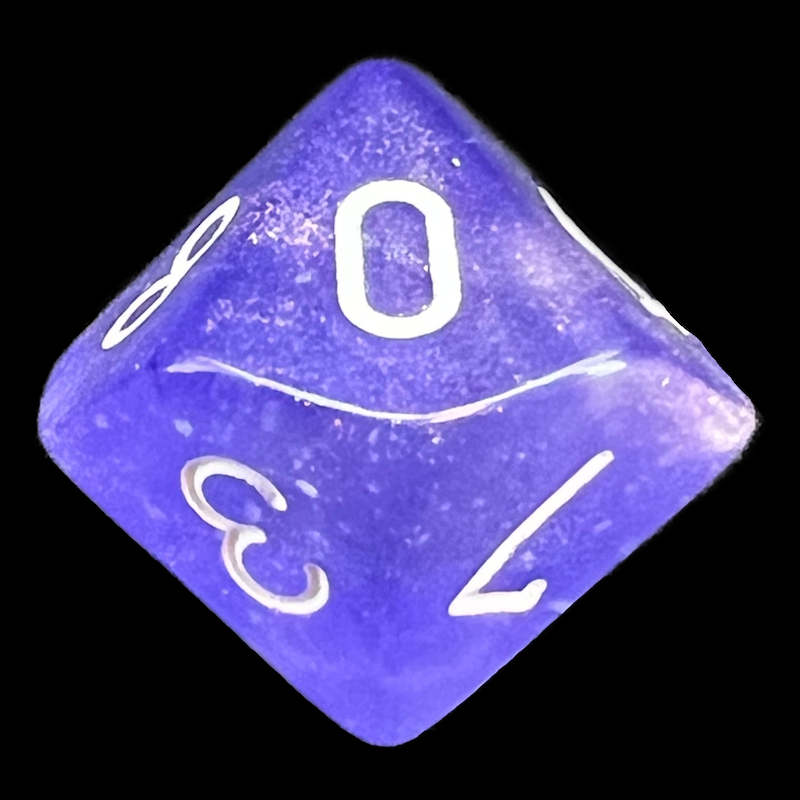 Chessex Borealis Purple & White Luminary D10 Dice