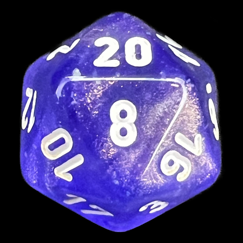 Chessex Borealis Purple & White Luminary D20 Dice