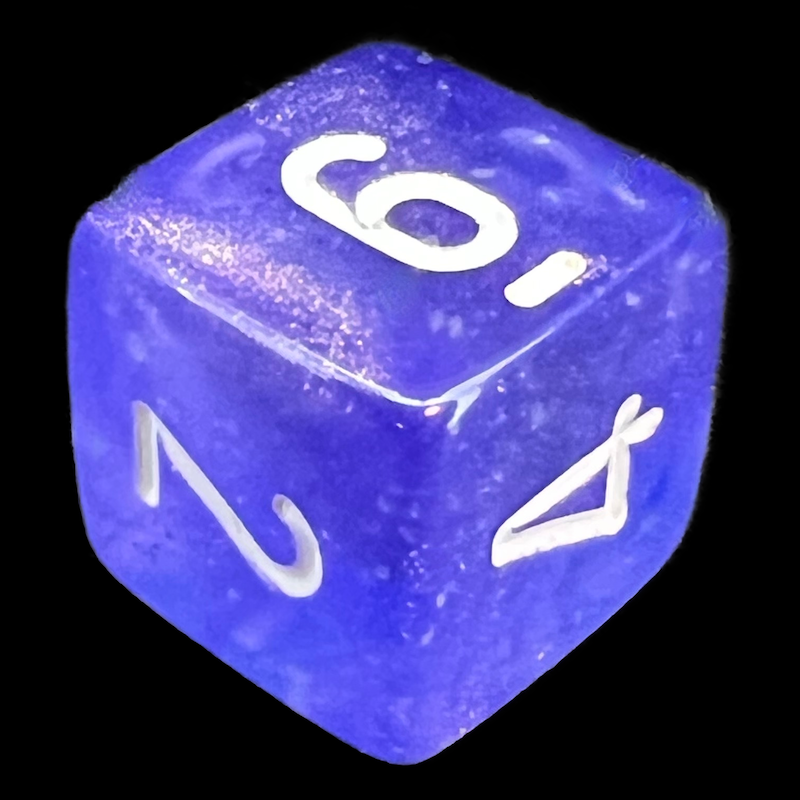 Chessex Borealis Purple & White Luminary D6 Dice