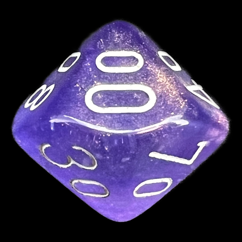 Chessex Borealis Purple & White Luminary Percentile Dice
