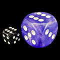 Chessex Borealis Purple & White Luminary BIG 30mm D6 Spot Dice