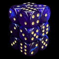 Chessex Borealis Royal Purple & Gold Luminary 12 x D6 Dice Set