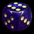 Chessex Borealis Royal Purple & Gold Luminary 16mm D6 Spot Dice