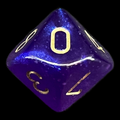 Chessex Borealis Royal Purple & Gold Luminary D10 Dice