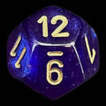 Chessex Borealis Royal Purple & Gold Luminary D12 Dice