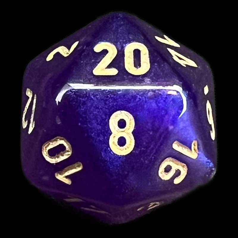 Chessex Borealis Royal Purple & Gold Luminary D20 Dice
