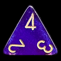 Chessex Borealis Royal Purple & Gold Luminary D4 Dice