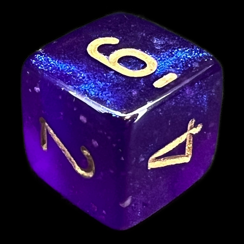 Chessex Borealis Royal Purple & Gold Luminary D6 Dice