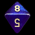 Chessex Borealis Royal Purple & Gold Luminary D8 Dice