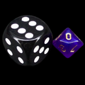 Chessex Borealis Royal Purple & Gold Luminary MINI-HEDRAL D10 Dice
