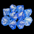 Chessex Borealis Sky Blue &amp; White Luminary 10 x D10 Dice Set