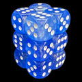 Chessex Borealis Sky Blue &amp; White Luminary 12 x D6 Dice Set