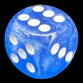Chessex Borealis Sky Blue & White Luminary 16mm D6 Spot Dice