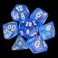 Chessex Borealis Sky Blue & White Luminary 7 Dice Polyset