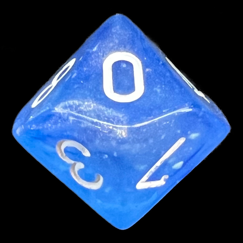 Chessex Borealis Sky Blue & White Luminary D10 Dice