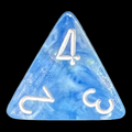 Chessex Borealis Sky Blue & White Luminary D4 Dice