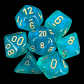 Chessex Borealis Teal &amp; Gold Luminary 7 Dice Polyset