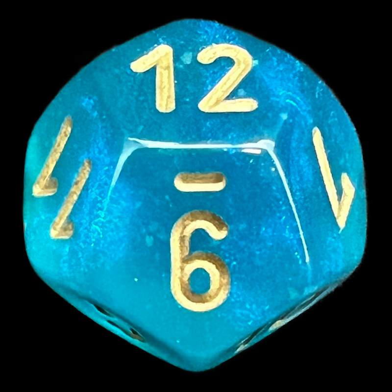 Chessex Borealis Teal & Gold Luminary D12 Dice
