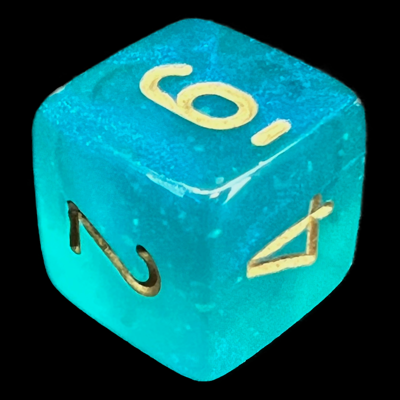 Chessex Borealis Teal & Gold Luminary D6 Dice