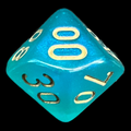 Chessex Borealis Teal & Gold Luminary Percentile Dice