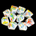 Chessex Brush Breezy with Blue 10 x D10 Dice Set