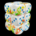 Chessex Brush Breezy with Blue 12 x D6 Dice Set