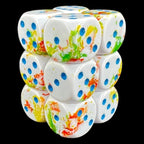 Chessex Brush Breezy with Blue 12 x D6 Dice Set
