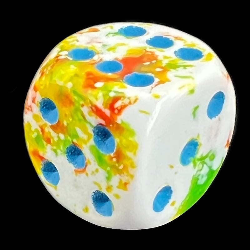 Chessex Brush Breezy with Blue 12 x D6 Dice Set