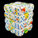 Chessex Brush Breezy with Blue 36 x D6 Dice Set
