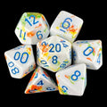 Chessex Brush Breezy with Blue 7 Dice Polyset