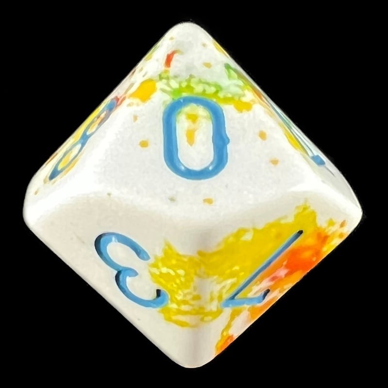 Chessex Brush Breezy with Blue D10 Dice