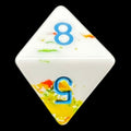 Chessex Brush Breezy with Blue D8 Dice