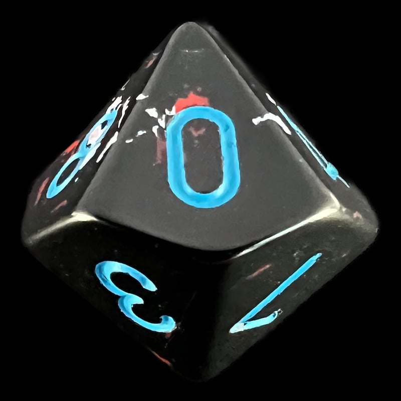 Chessex Brush Dark Side with Blue D10 Dice