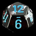 Chessex Brush Dark Side with Blue D12 Dice
