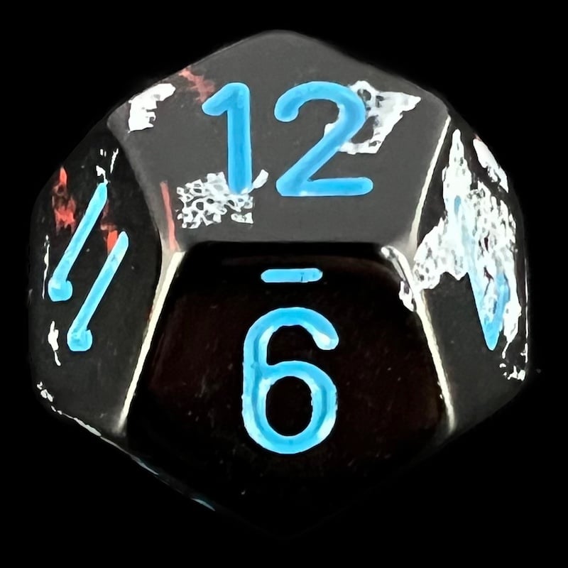 Chessex Brush Dark Side with Blue D12 Dice