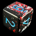 Chessex Brush Dark Side with Blue D6 Dice
