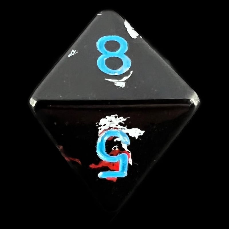 Chessex Brush Dark Side with Blue D8 Dice