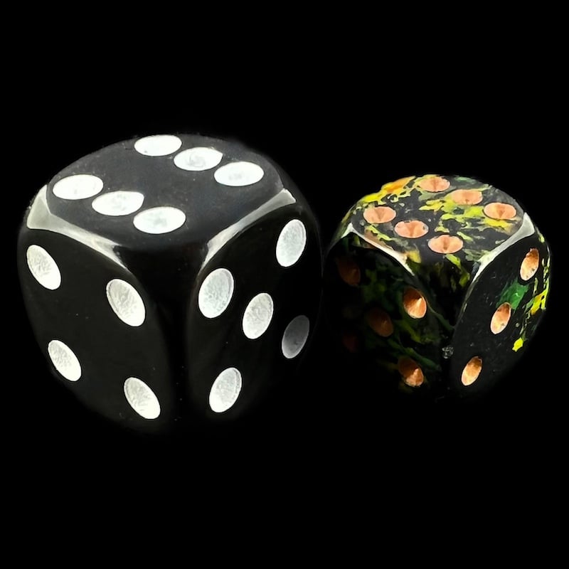 Chessex Brush Deep Forest with Gold 36 x D6 Dice Set